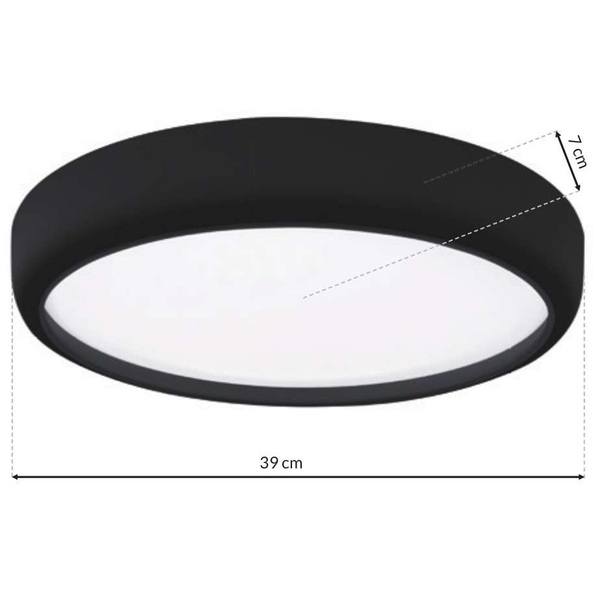 Plafon LAMPA sufitowa GEA ML6394 Milagro okrągła OPRAWA metalowa LED 36W 3000K - 6000K z pilotem czarna