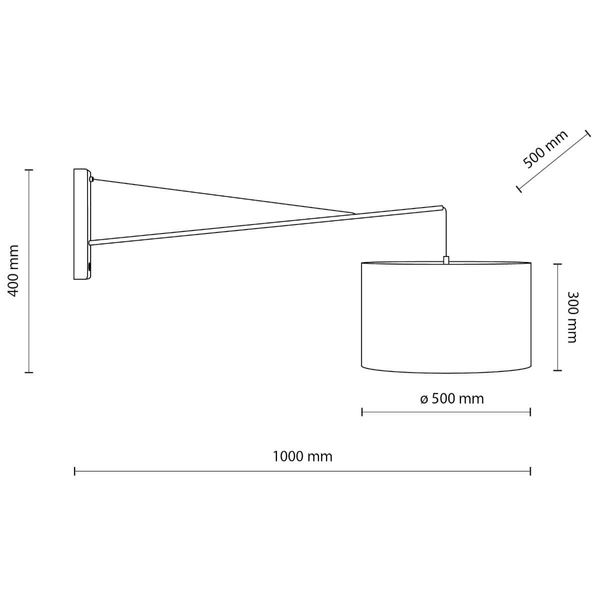 Lampa ścienna do sypialni Glorii 6639 z abażurem loft czarna