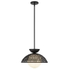 Pojedyncza wisząca lampa Perth ALM-PERTH-P-BK rattan czarny