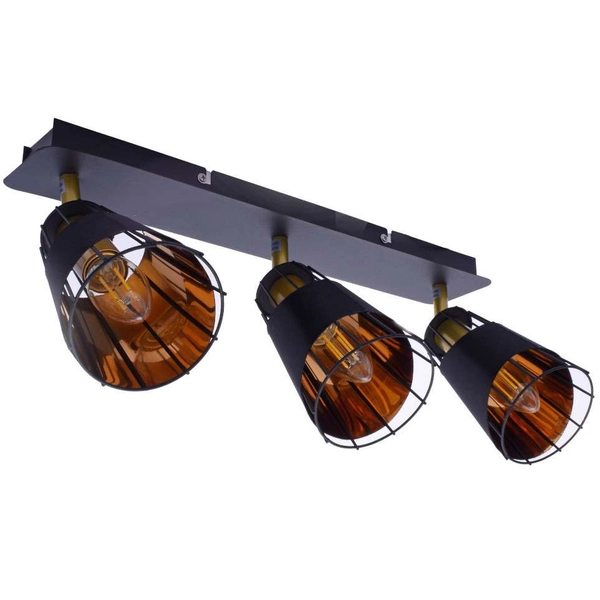 Spot LAMPA sufitowa RICK ML5567 Milagro metalowa OPRAWA industrialne reflektorki druciane na listwie czarne złote