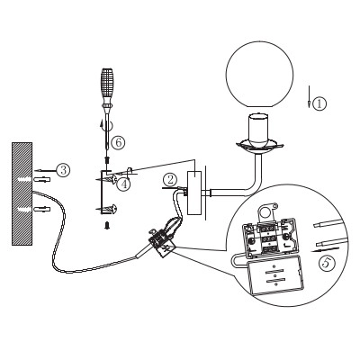 LAMPA ścienna Art Deco ERICH MOD221-WL-01-G Maytoni szklana kula miedziana