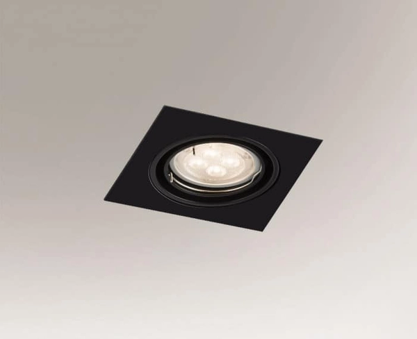 Sufitowe oczko podtynkowe OMURA H 3342 Shilo kwadratowa oprawa czarna