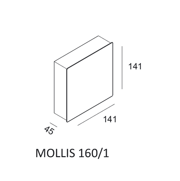 Kinkiet LED Mollis 616001103 Elkim 1W 3000K do salonu kostka czarna