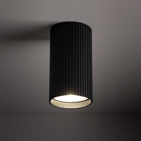 Lampa natynkowa do sypialni Tune 10022 sopel rurka tuba czarna
