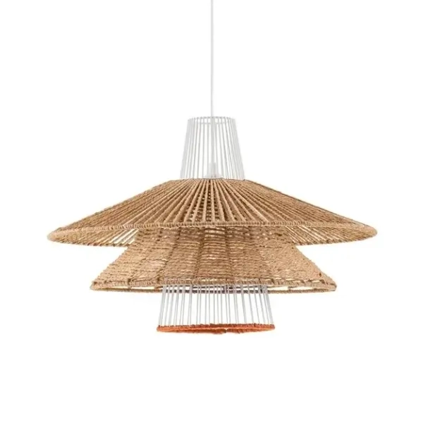 Sznurkowa wisząca lampa LOREZIA LE45373 boho do salonu brązowa