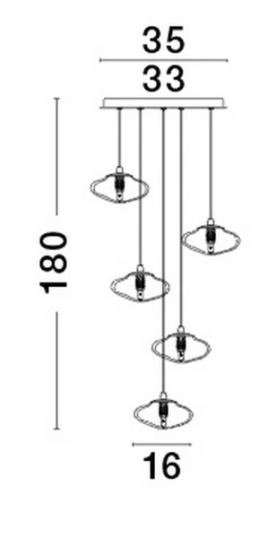 Sypialniana lampa wisząca NAYARIT LE42901 przezroczysta złota