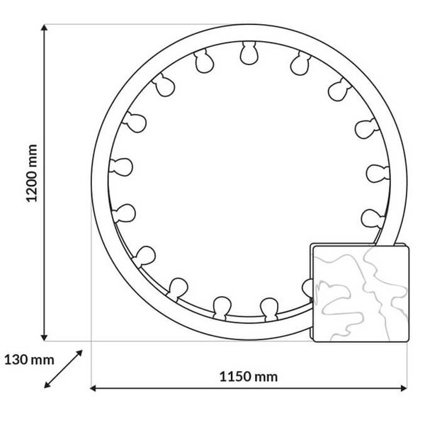 Stojąca lampa Cassiopeia MZ5034 Milagro okrągła marmurowa chrom czarny