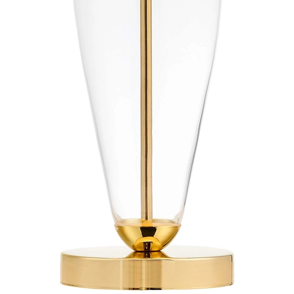 Biurkowa LAMPKA abażurowa REA 40609101 Kaspa stołowa LAMPA stojąca nocna do sypialni złota przezroczysta biała