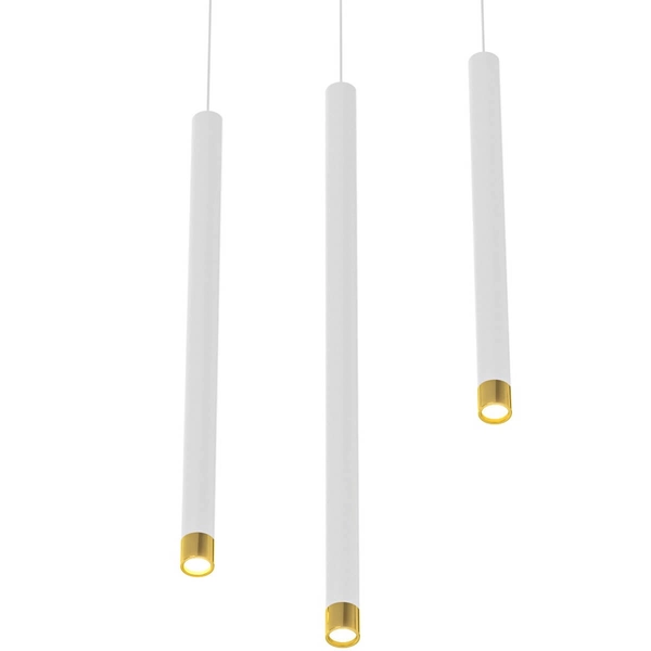 Minimalistyczna lampa wisząca Q I zwis pojedynczy biało złoty