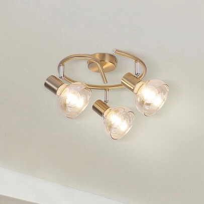 Plafon LAMPA sufitowa HOLLY 5549 Rabalux metalowa OPRAWA regulowane reflektorki szklane antyczne złoto bursztynowe