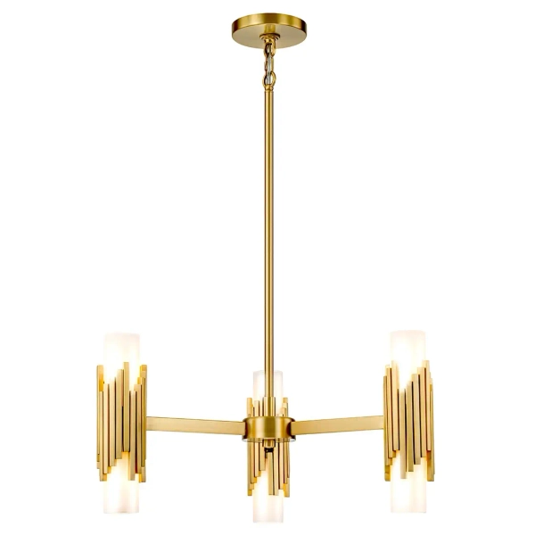 Wisząca lampa do salonu Marvele MARVELE6-AB-OPAL tubki mosiądz