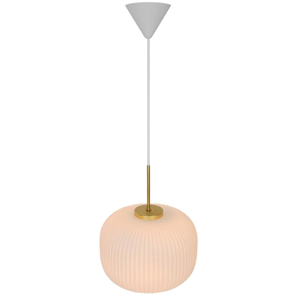 Retro lampa wisząca Milford 2213213001 Nordlux zwis biały mosiądz