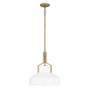 Szklana wisząca lampa Brecken QZ-BRECKEN-2P-AB-ABG biała mosiądz