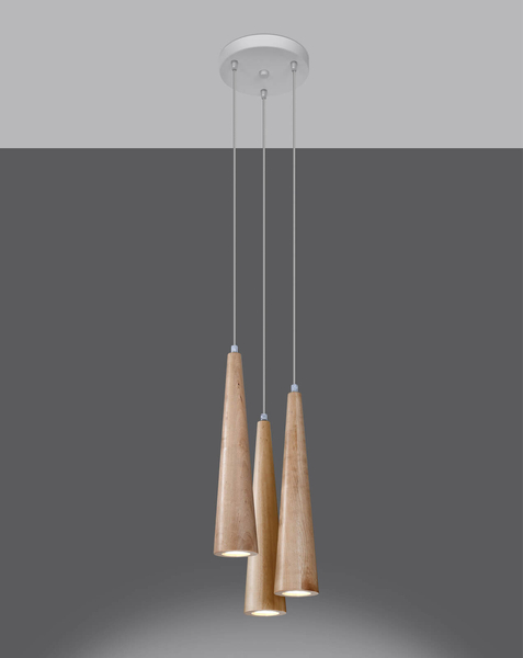 Ekologiczna lampa wisząca Sula SL.1101 Sollux kaskada nad stół drewniana