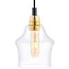 Skandynawska LAMPA wisząca LONGIS 10875305 Kaspa szklana OPRAWA loftowy ZWIS kaskada złota przezroczysta czarna