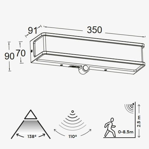 Solarna Lampa ścienna Doblo 6943801125 Lutec LED 16,5W 4000K IP54 szary