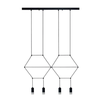 Wisząca lampa na listwie Linea XT068-4P Step nad wyspę czarna