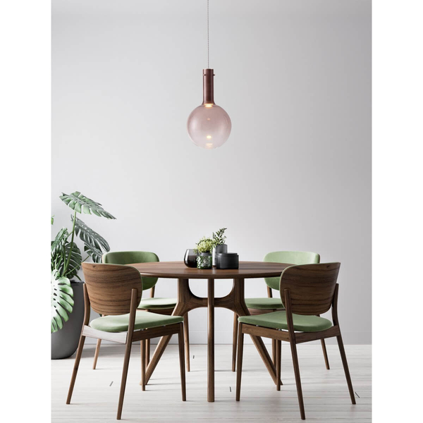Wisząca lampka do salonu JAVIER LE44485 LED 6W 3000K bańka biała brązowa