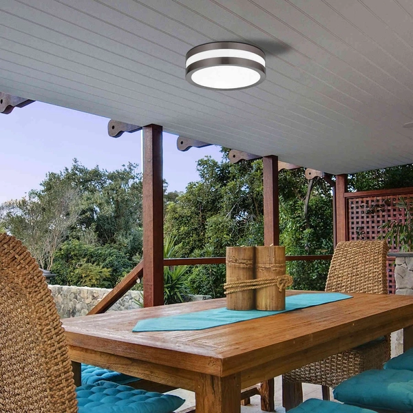 Zewnętrzna LAMPA sufitowa stropowa STUTTGART 8684 Rabalux okrągła OPRAWA metalowy plafon outdoor IP44 grafitowy