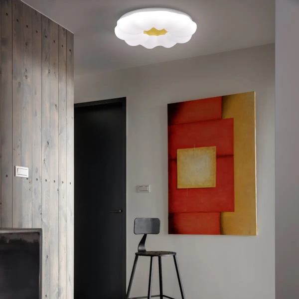 Designerski plafon Ariva LP-8321/1C-40 WH LED 23W 4000K biały złoty