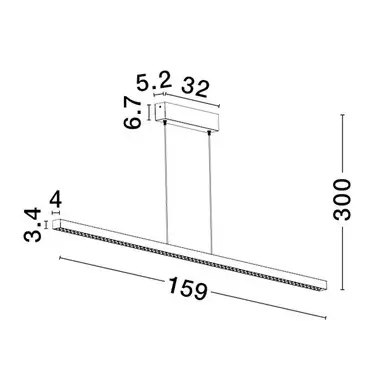 Liniowa wisząca lampa TARVANA LE45410 LED 25W 3000K do biura czarny