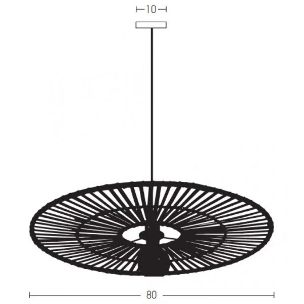 Ekologiczna wisząca lampa 19106 do jadalni bambusowa biały