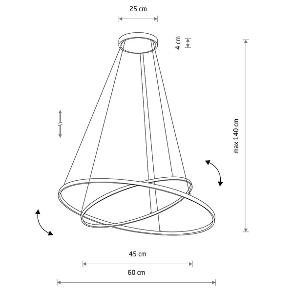 Zwisowa lampa salonowa Circolo 10864 Nowodvorski LED 35W 4000K czarna