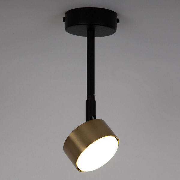 Lampa obrotowa nasufitowa Nemo 41085 do kuchni krążek czarna złota