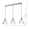 Lampa potrójna wisząca Hadano HAD3661-11 szklana chrom przezroczysty