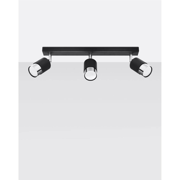 3-punktowa lampa sufitowa SL.1066 do kuchni czarna chrom