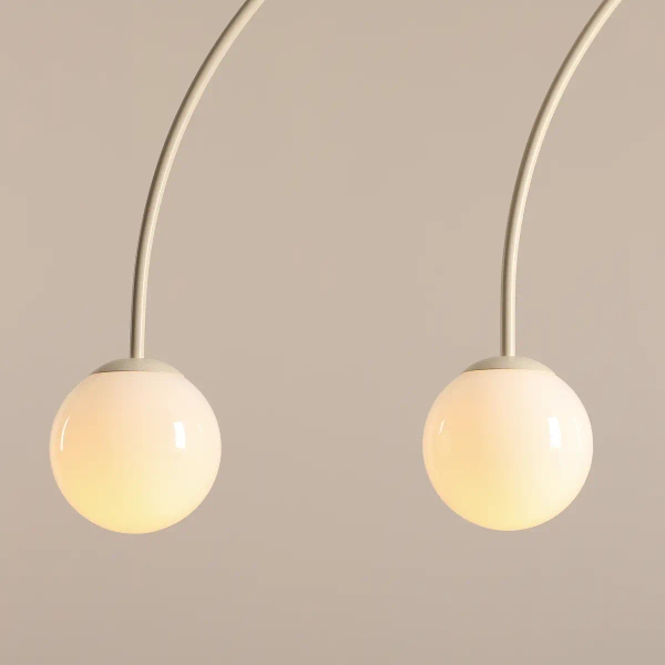 Wisząca lampa skandynawska UNA 1116L9_S kulista beżowa biała