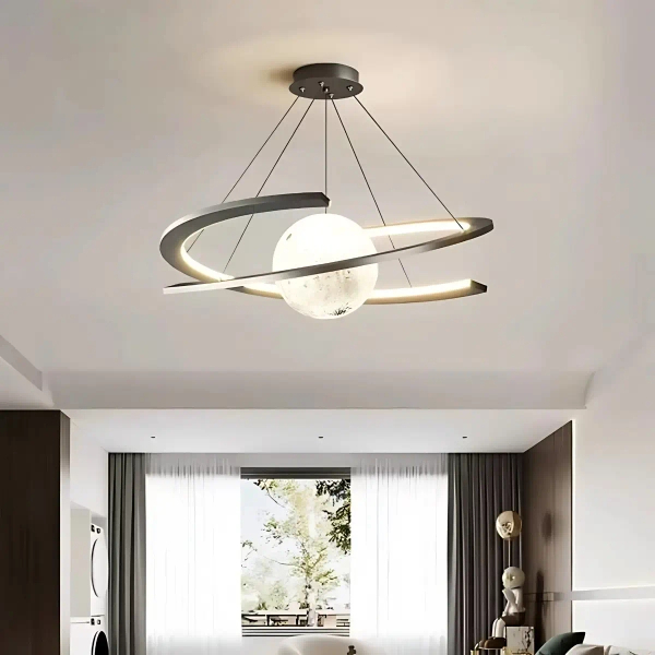 Ringowa lampa wisząca Moon LWS-MOON LED 3000K księżyc czarny