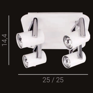 Plafon LAMPA sufitowa VINCENT FH31714SJ11 Italux reflektorowa OPRAWA tuby regulowane białe matowa