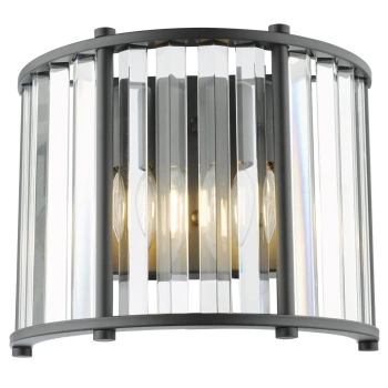 Kryształowa lampa ścienna Kiran KIR0922 glamour czarny