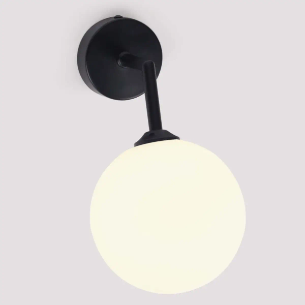 Kinkiet lampa ścienna DORADO LP-002/1W BK Light prestige loftowa oprawa szklana kula czarna biała