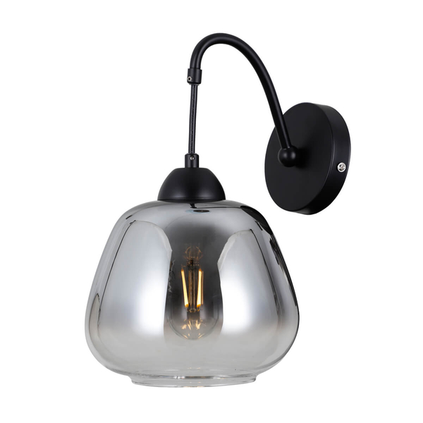 Owalny ścienny kinkiet Felis WL-40824-1-BK  do salonu przydymiony czarny