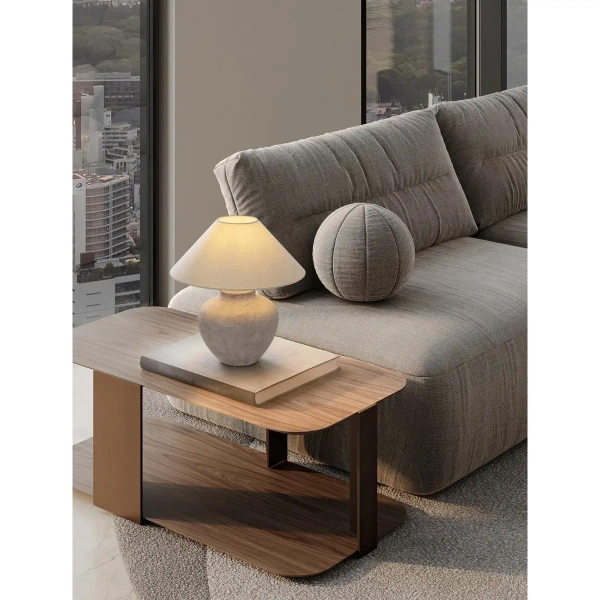 Lampka nocna ceramiczna BELUNCA LE45281 na komodę beżowa