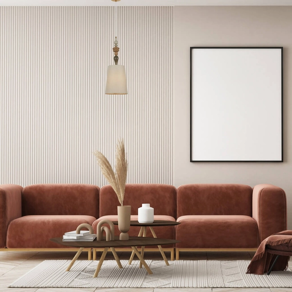 Lampa wisząca do sypialni Moren PND-84678C-AB abażur brązowy morelowy