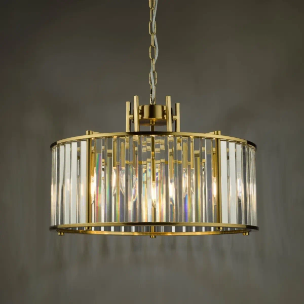 Żyrandol glamour Kiran KIR0535 kryształowy nad stół crystals mosiądz