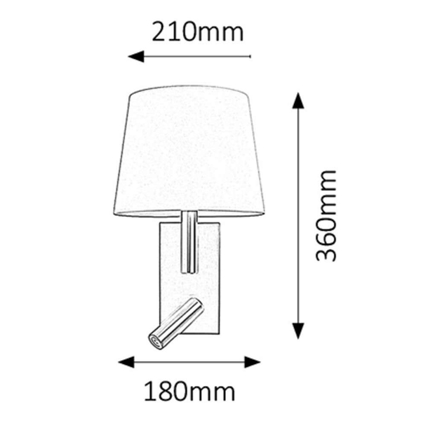 Kinkiet LAMPA ścienna HARVEY 6539 Rabalux abażurowa OPRAWA regulowany reflektorek LED 3W 2800K tuba do czytania satyna