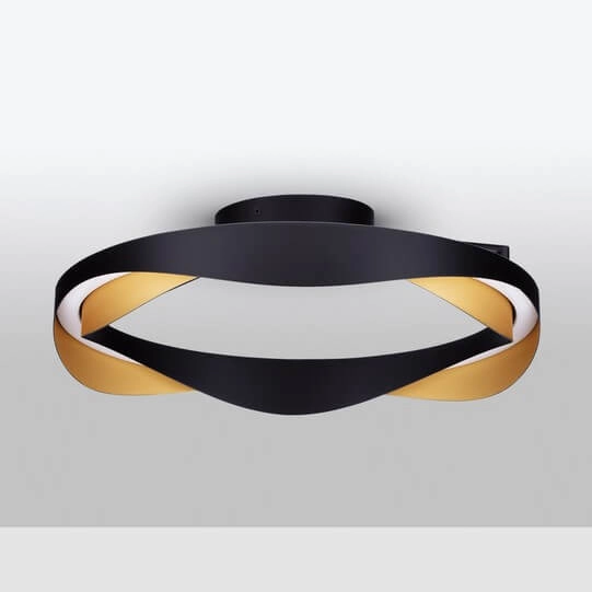 Nasufitowa lampa PATAPO LE44462 LED 40W 3000K pierścienie czarna złota