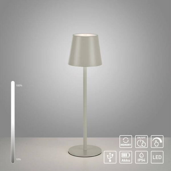 Tarasowa lampka stołowa Euria 19250-40 LED 3W 3000K IP54 szara