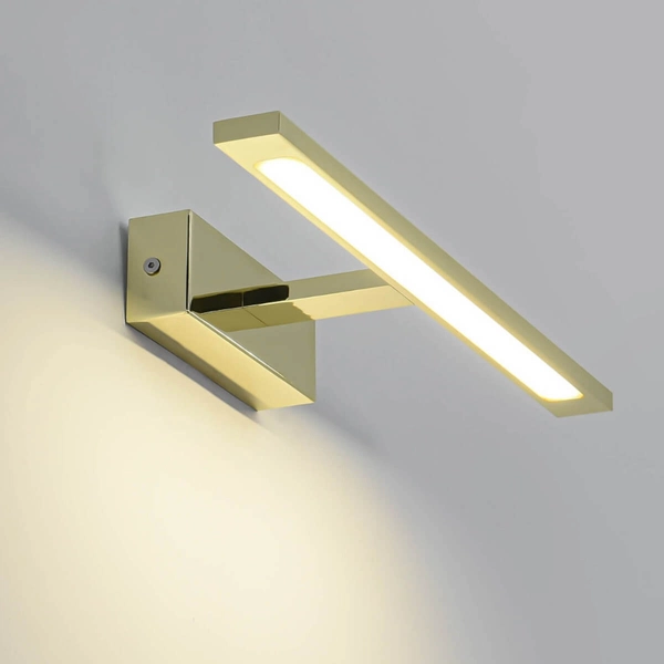 Kinkiet LAMPA galeryjka ISLA GS-LWB-12W GOLD Light Prestige OPRAWA ścienna LED 12W 4000K do łazienki nad lustro IP44 złota