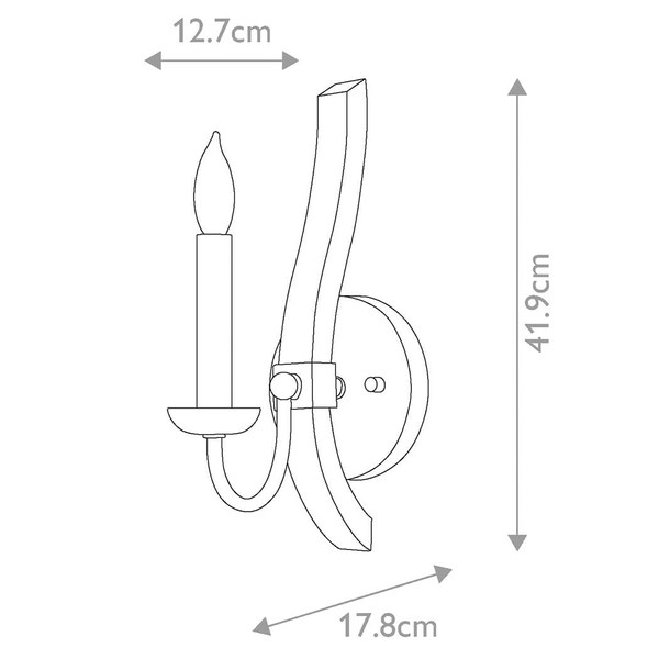 Rustykalna lampa ścienna Middlefield HK-MIDDLEFIELD1 drewniana rdzawa