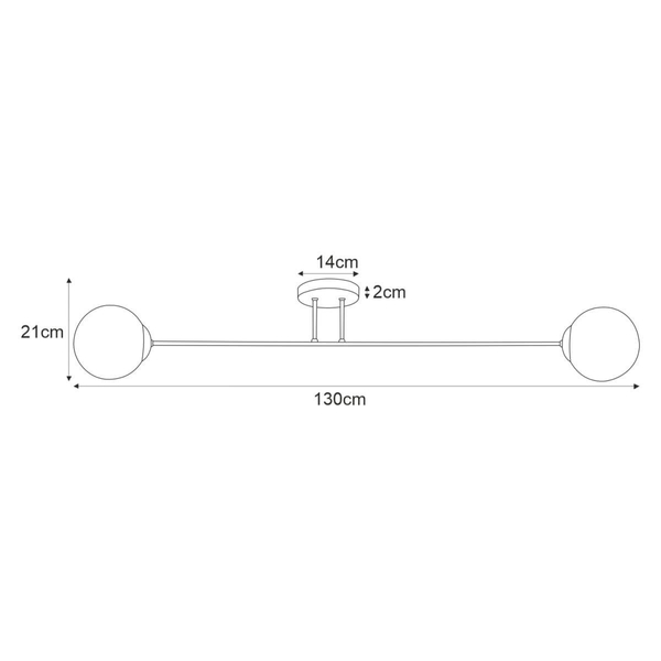 Sufitowa lampa Savoy K-4923 asymetryczna biała czarna