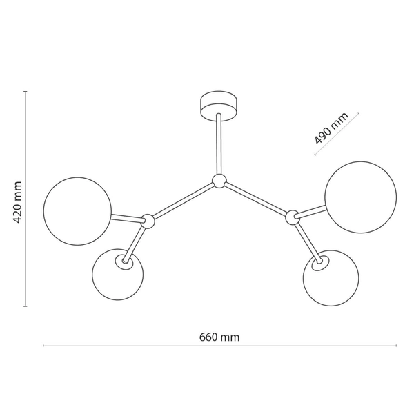 Lampa sufitowa szklane kule Fairy 4855 TK Lighting metalowa czarna biała