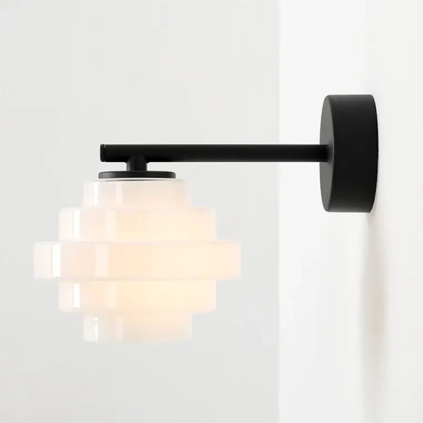 Szklana lampa ścienna FILO 9002C1 ryflowana biała czarna