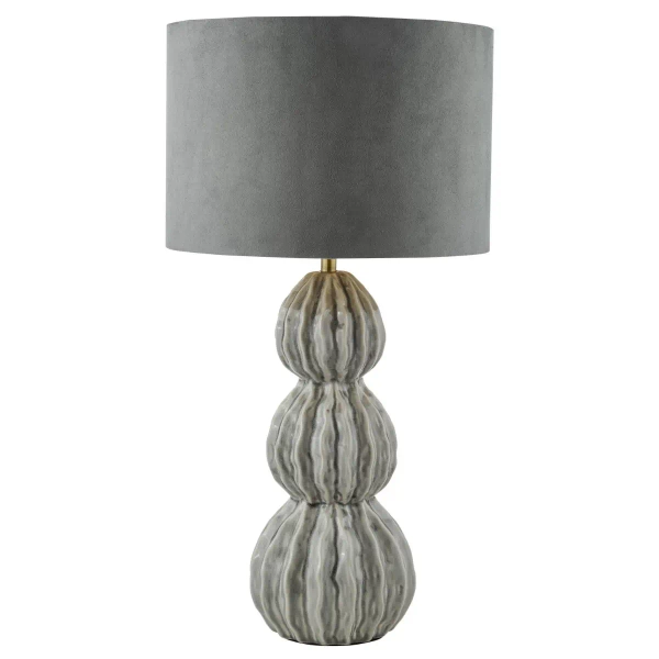 Nocna lampka tkaninowa Lorelai LOR4239 tuba do sypialni szary