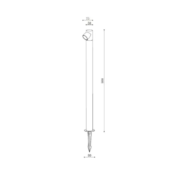 Stojąca lampa ogrodowa Passione ABR-SOP-6W LED 6W 3000K IP65 tuba czarna