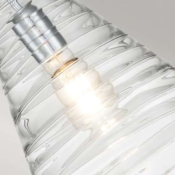 Łańcuchowa lampa wisząca Elmore QN-ELMORE-P-PC szklany stożek chrom